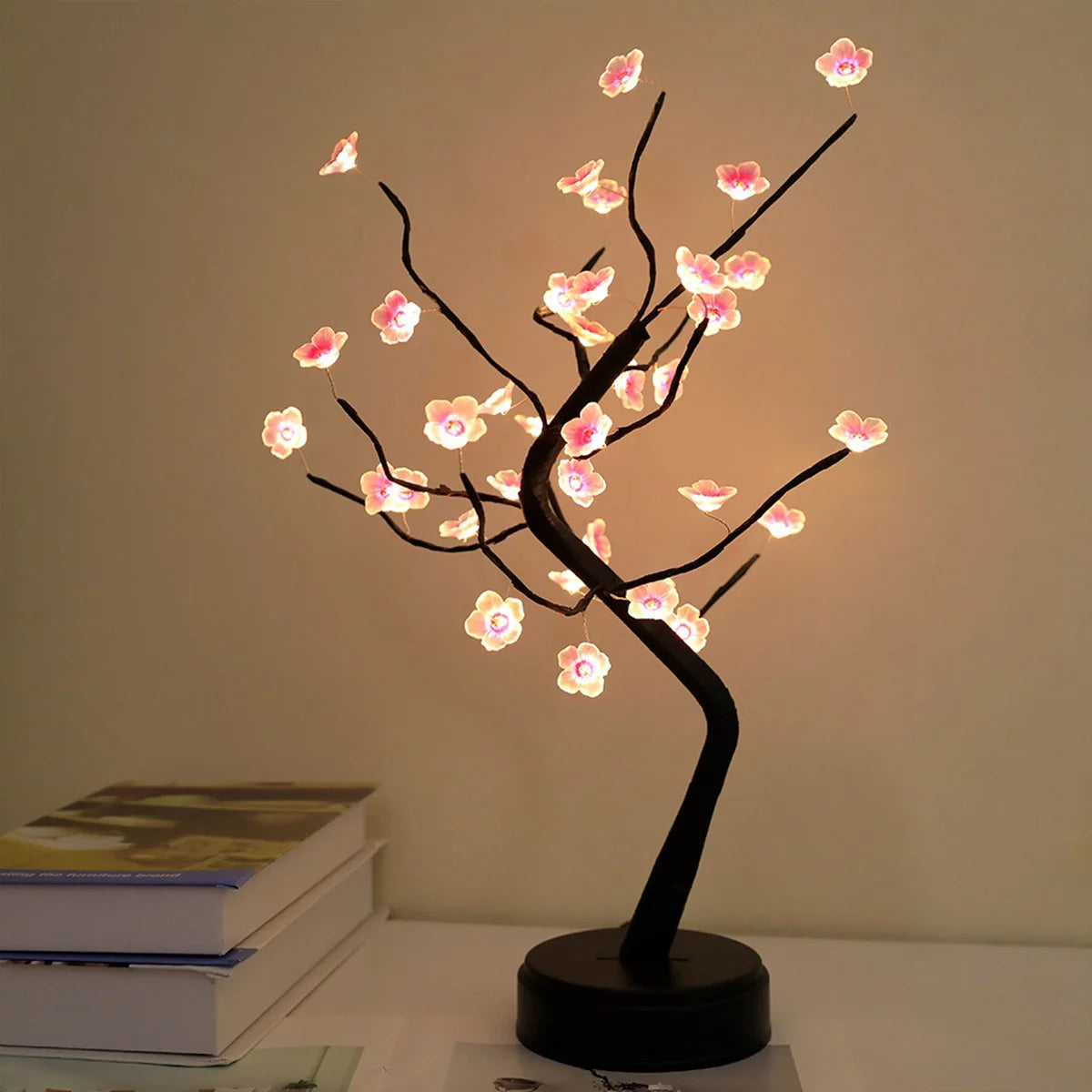 1PC Pink Cherry Blossom 36 LED Bonsai Tree Light Tree Lamps For Living Room Cute Night Light For Home Weddings Christmas Decor