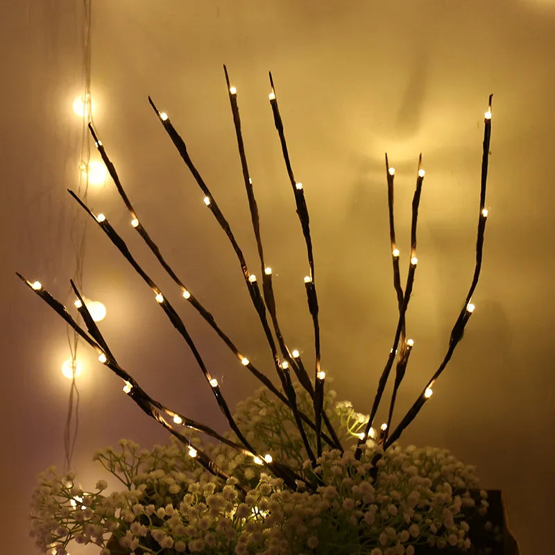 20LED Tree Branch Light Battery Power Fairy String Light For Bedroom Birthday Wedding Party Home Romantic Vase Decor Branch Lamp