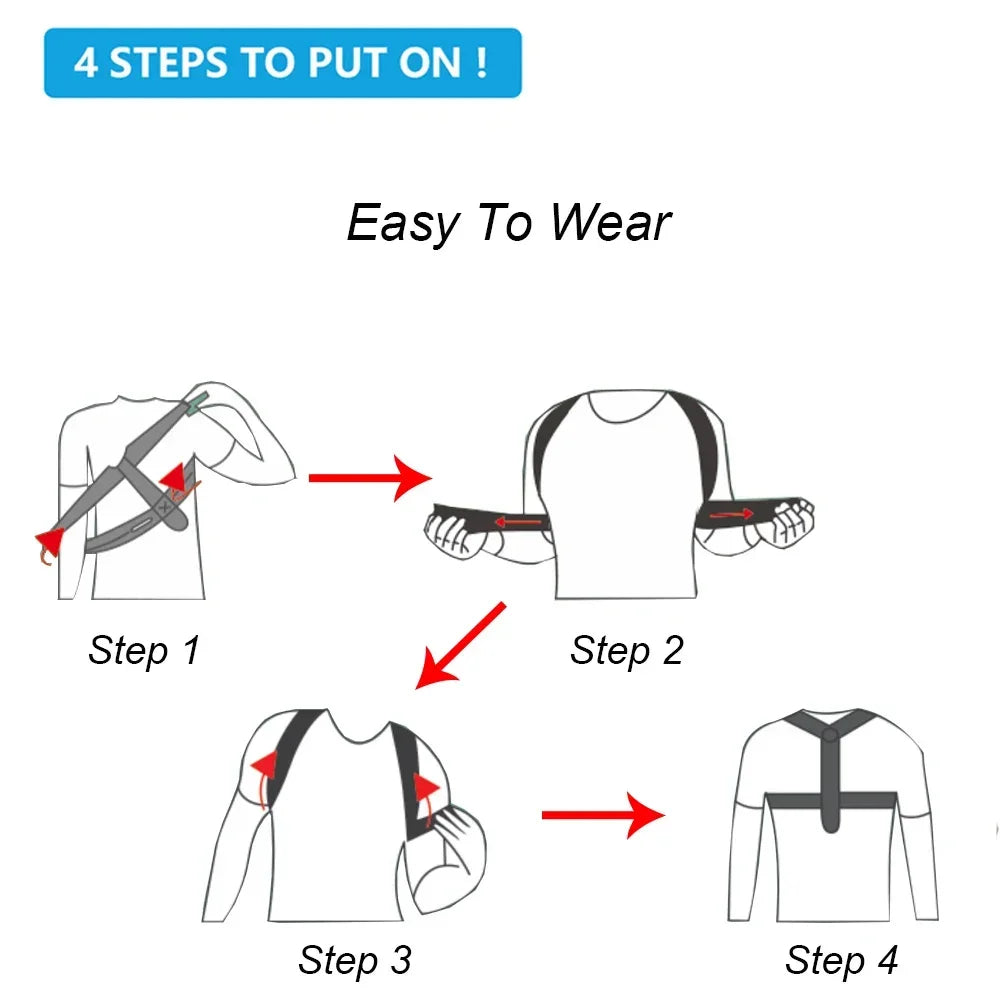 Adjustable Back Posture Corrector – Support Belt for Men & Women"