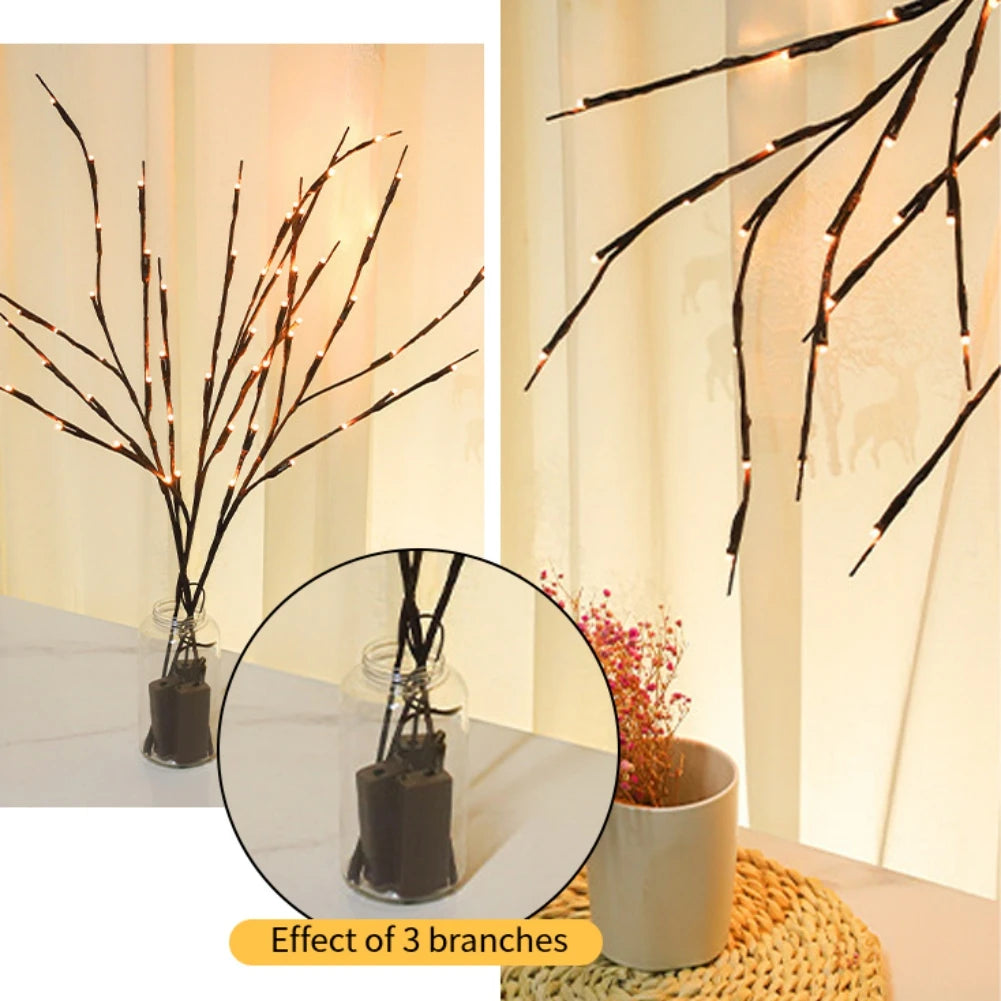 20LED Tree Branch Light Battery Power Fairy String Light For Bedroom Birthday Wedding Party Home Romantic Vase Decor Branch Lamp