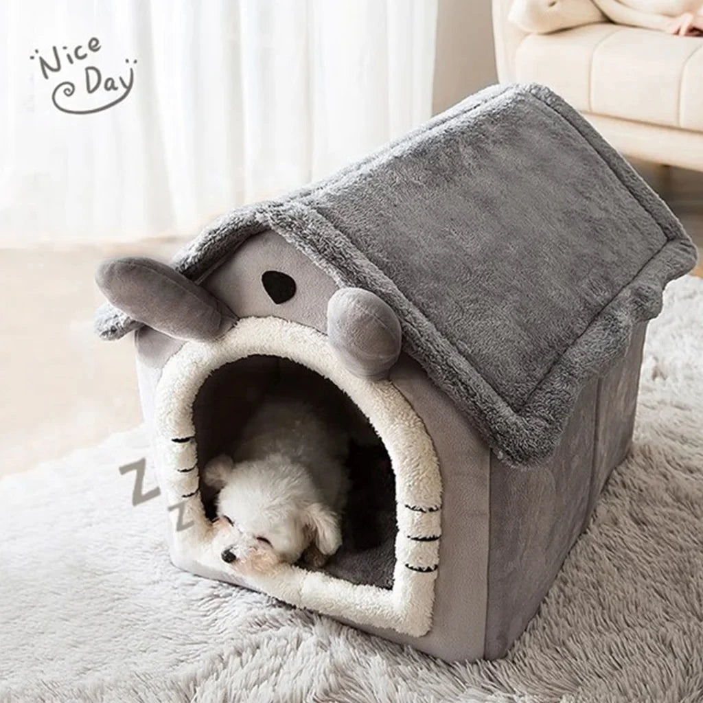 Foldable Cotton Pet House – Cozy Kennel for Small & Medium Pets