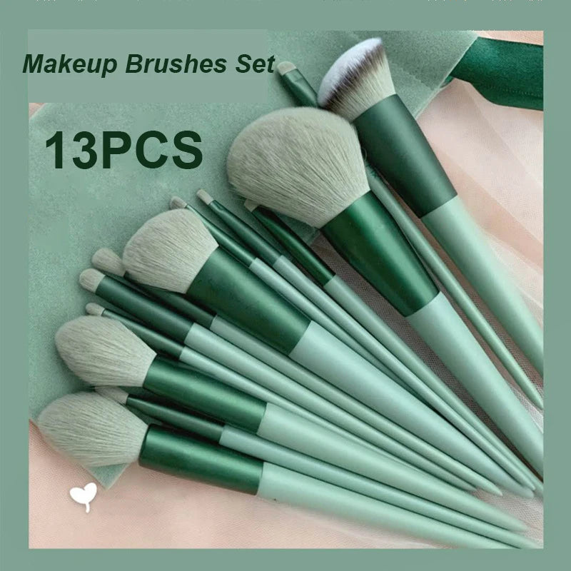 Eye Shadow Foundation Women Cosmetic Brush Eyeshadow Blush Beauty Soft Make Up Tools Bag 13 PCS Makeup Brushes Set