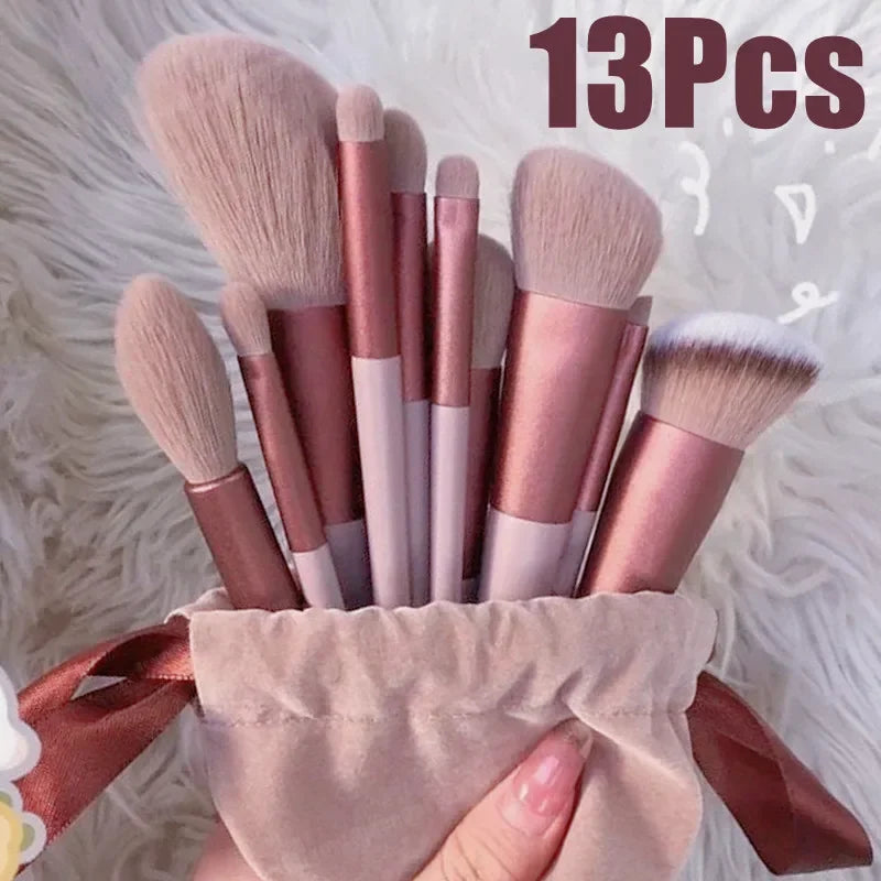 Eye Shadow Foundation Women Cosmetic Brush Eyeshadow Blush Beauty Soft Make Up Tools Bag 13 PCS Makeup Brushes Set