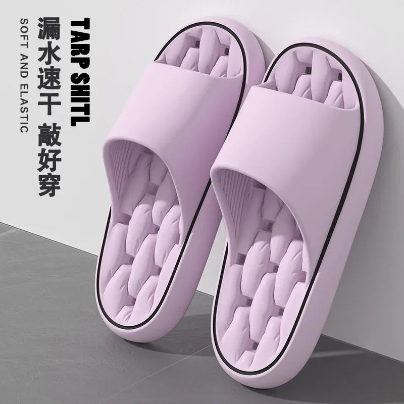 Man Slippers for Men Anti-slip Men's Summer Slippers Mute House Shoes Hollow Flip Flop Wear-resistant Bathroom Mop The New 2024