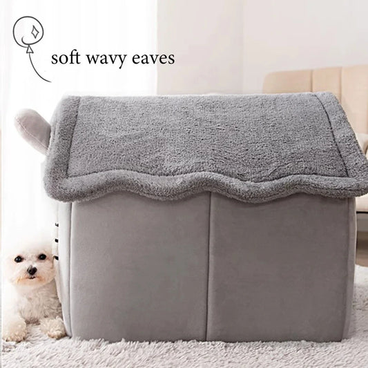 Foldable Cotton Pet House – Cozy Kennel for Small & Medium Pets