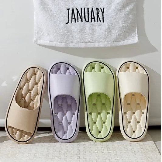 Man Slippers for Men Anti-slip Men's Summer Slippers Mute House Shoes Hollow Flip Flop Wear-resistant Bathroom Mop The New 2024